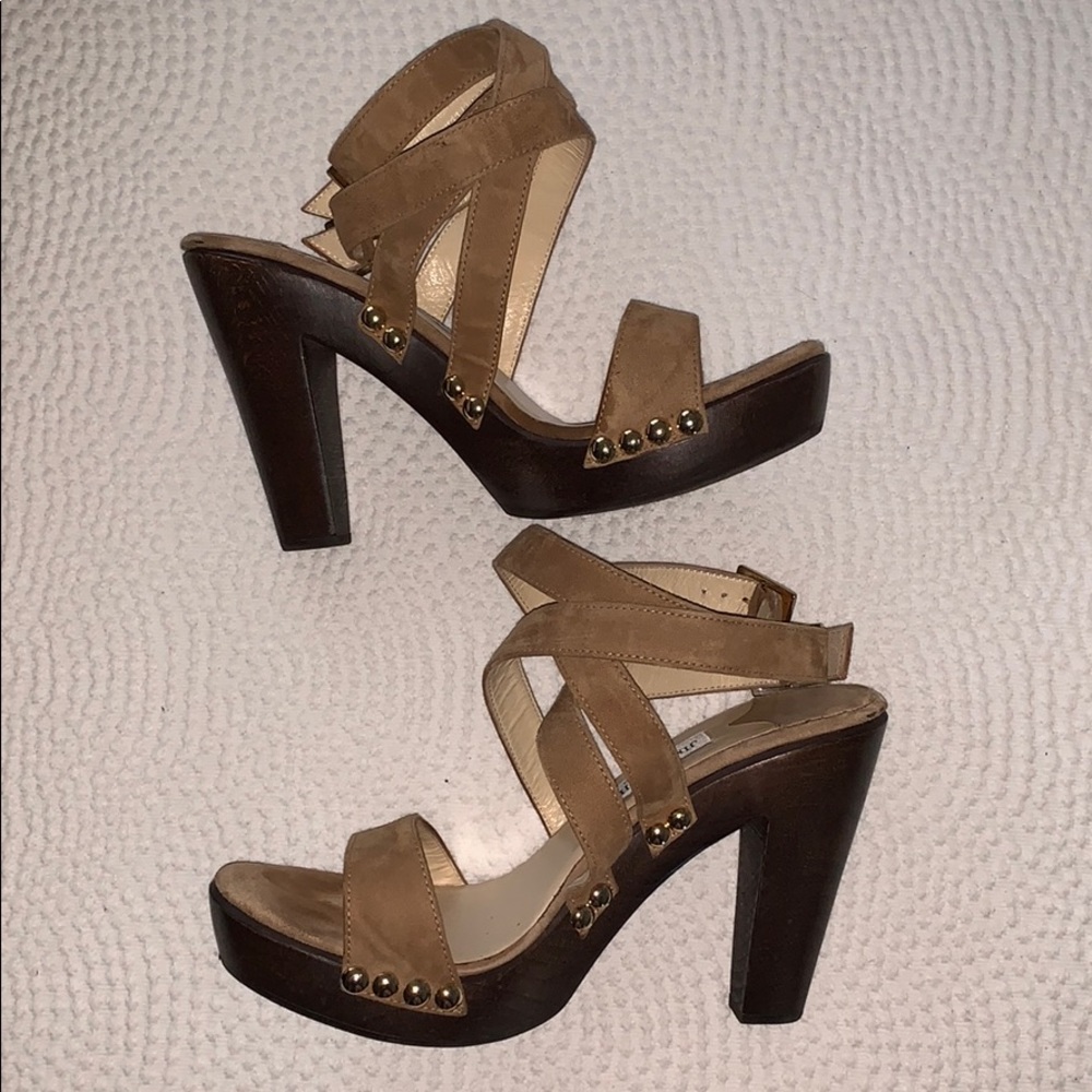 JIMMY CHOO Urban suede hazel platform sandals.